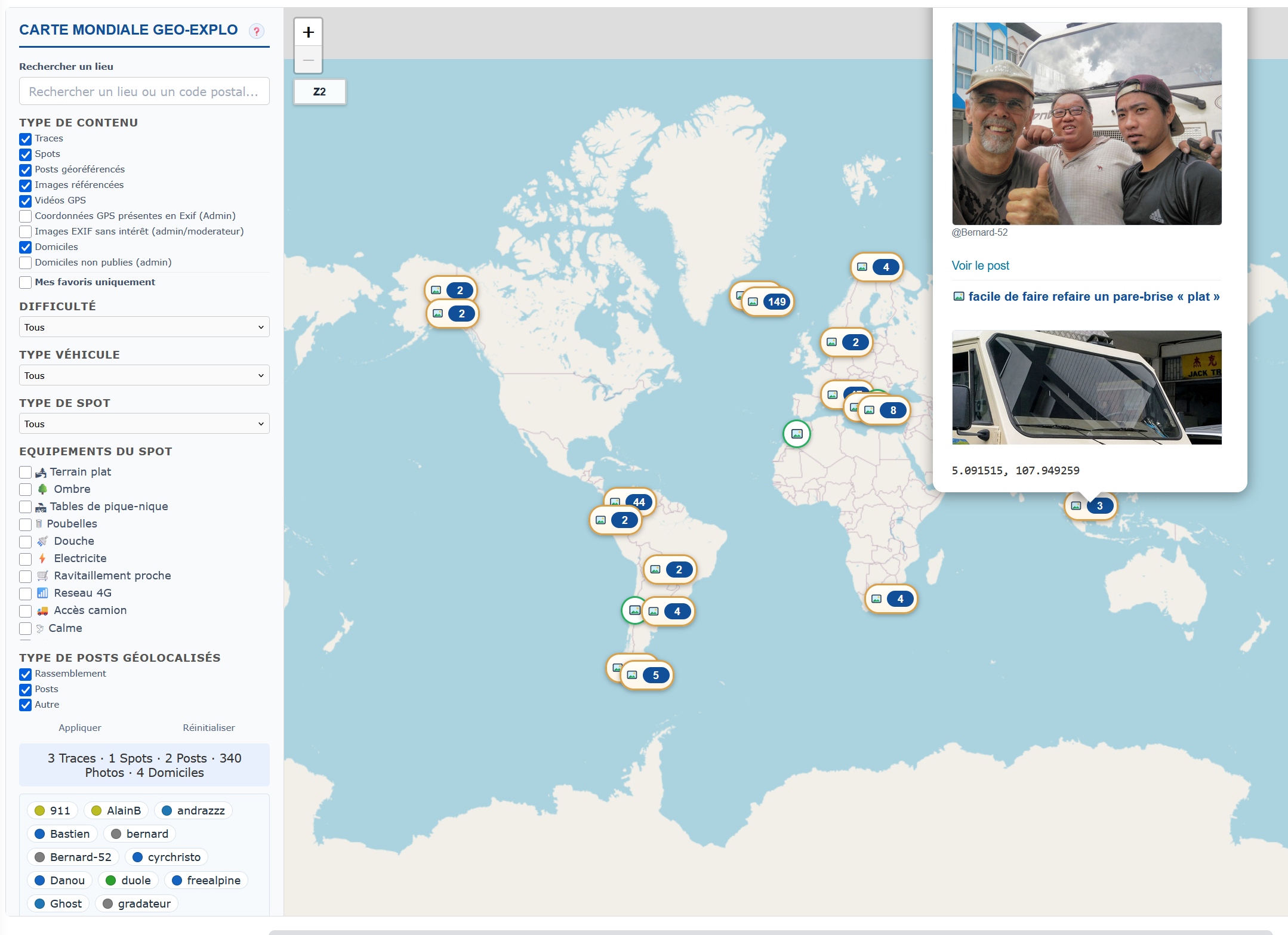 Explorateur global de toutes les traces du forum